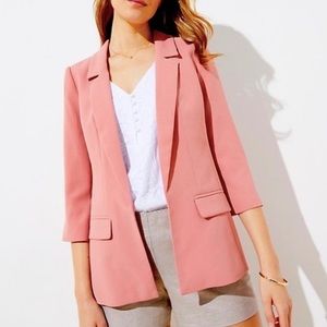 NWT Loft Pink Open 3/4 Sleeve Blazer Jacket Size 10 $119